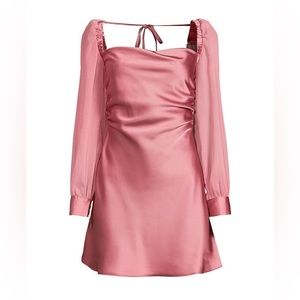 WeWoreWhat pink silky cowl neck dress